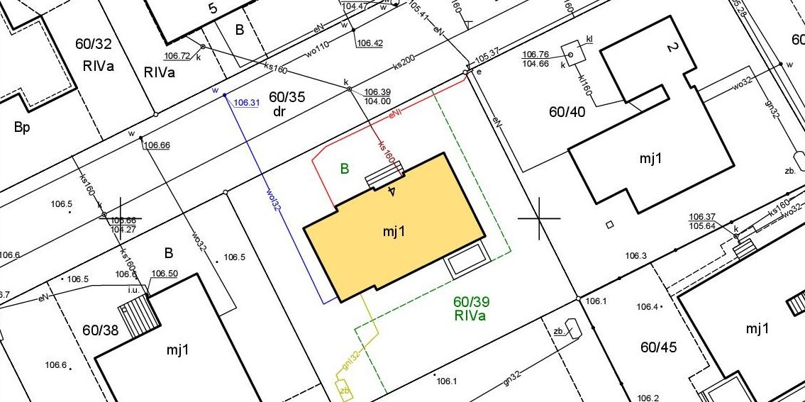 Przykładowe zdjęcie usługi z kategorii Mapa z geodezyjnej inwentaryzacji powykonawczej obiektu budowlanego